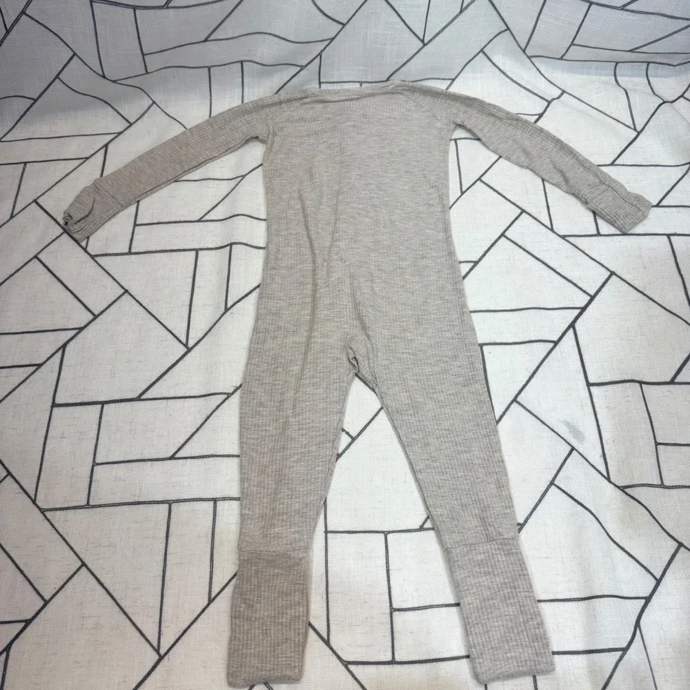 Little Sleepies Zippy 12-18 Months Heathered Tan Ribbed‎ Bamboo Viscose Romper